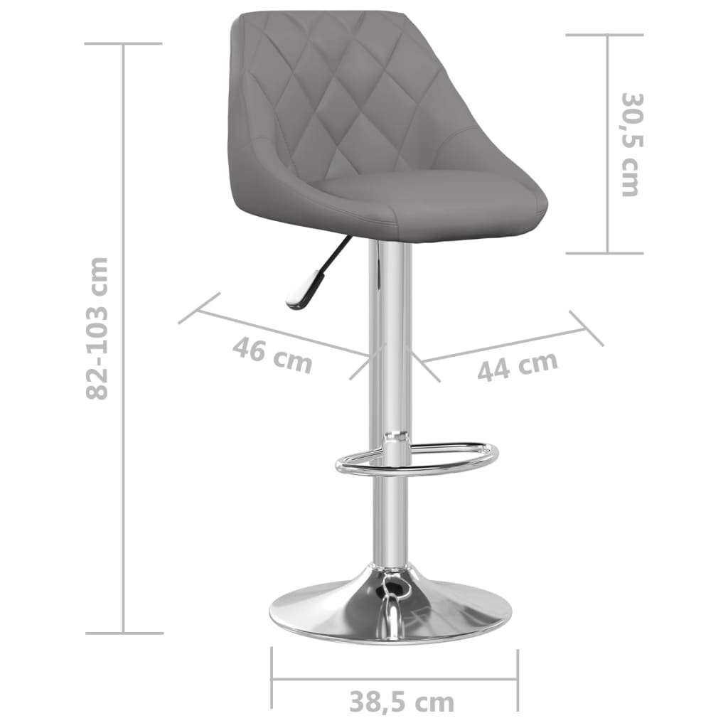 Sgabelli da Bar 2 pz Grigi in Similpelle  cod mxl 55001