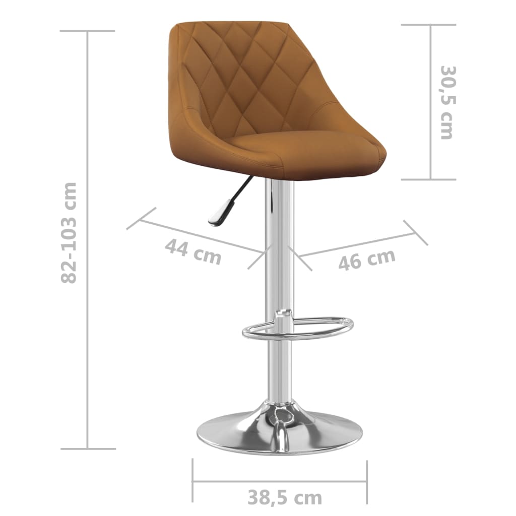 Sgabelli da Bar 2 pz Marroni in Velluto 335303