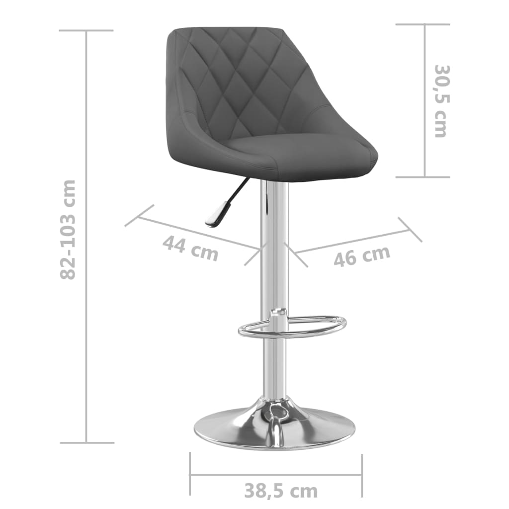 Sgabelli da Bar 2 pz Grigio Scuro in Velluto cod mxl 64126