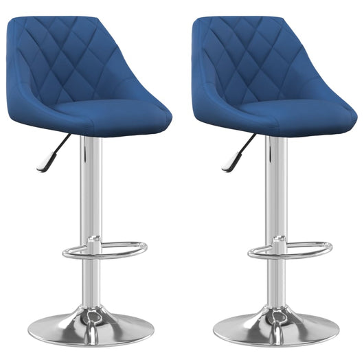 Sgabelli da Bar 2 pz Blu in Velluto 335309