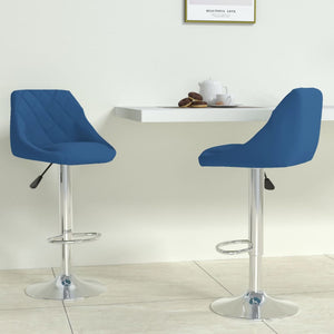 Sgabelli da Bar 2 pz Blu in Velluto 335309