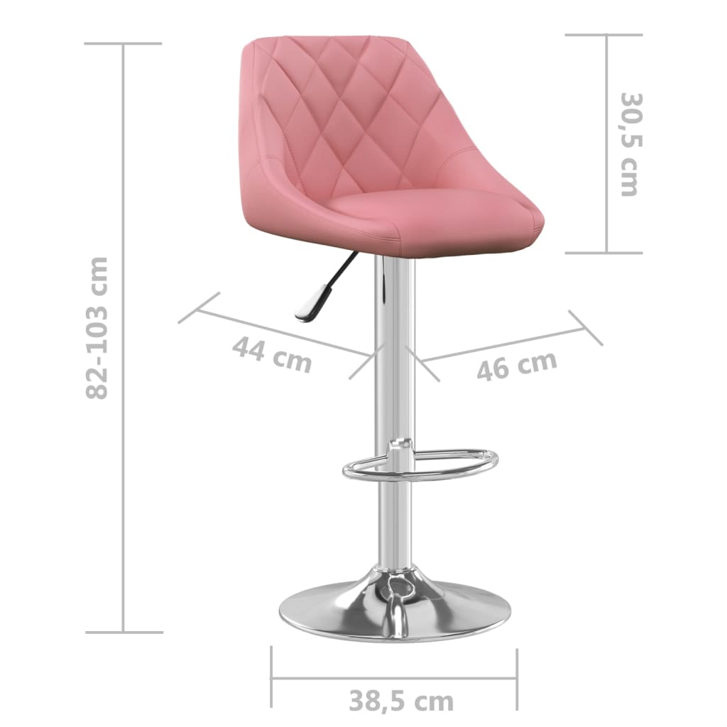 Sgabelli da Bar 2 pz Rosa in Velluto cod mxl 57753