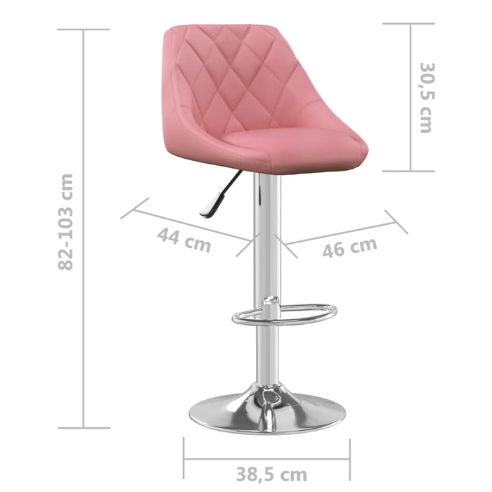 Sgabelli da Bar 2 pz Rosa in Velluto cod mxl 57753