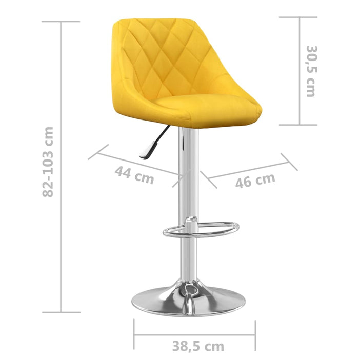 Sgabelli da Bar 2 pz Giallo Senape in Velluto cod mxl 58268