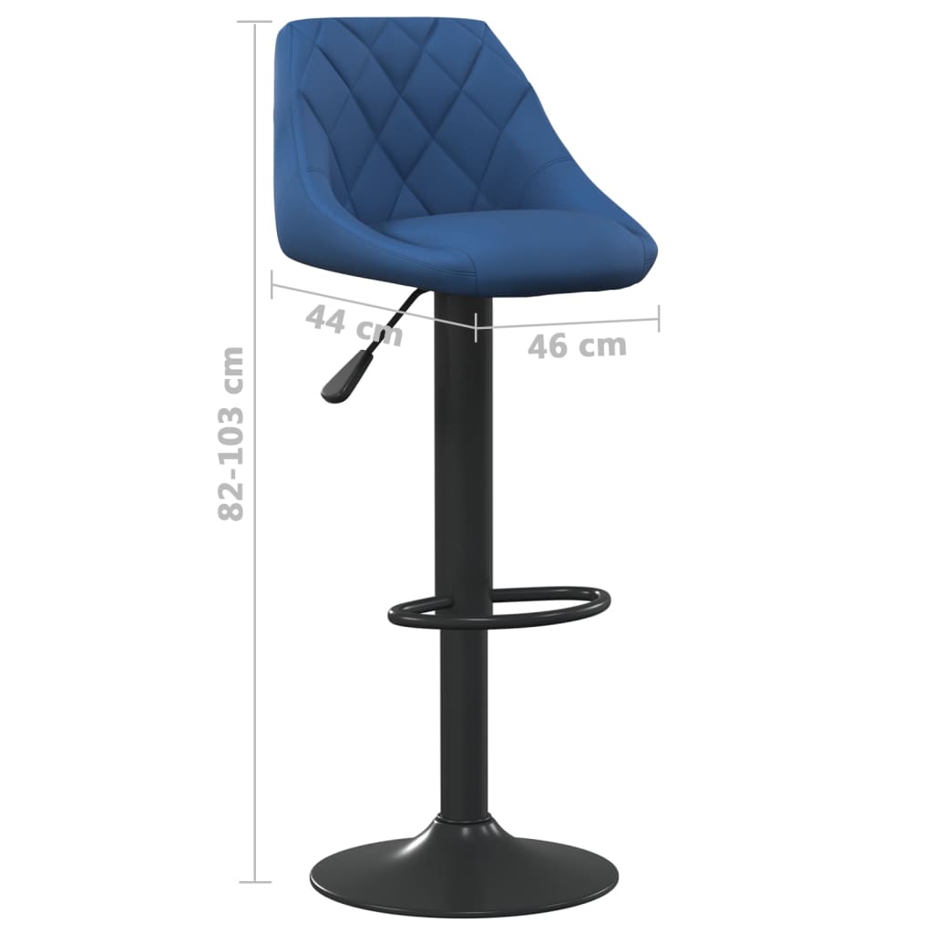 Sgabelli da Bar 2 pz Blu in Velluto 335353