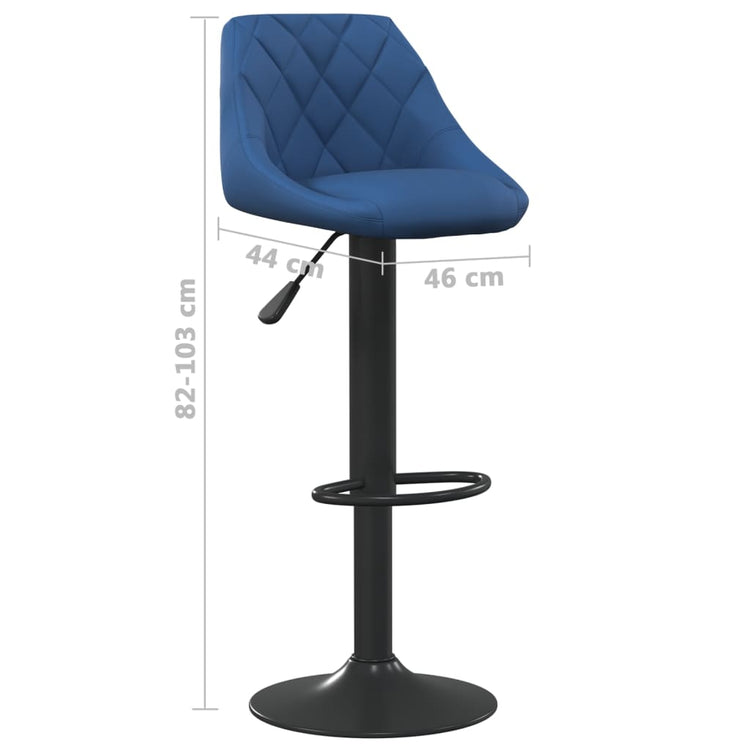 Sgabelli da Bar 2 pz Blu in Velluto 335353