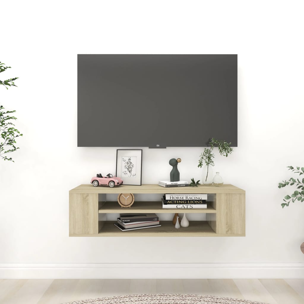 Mobile Porta TV Sospeso Rovere Sonoma 100x30x26,5cm Truciolato 806232