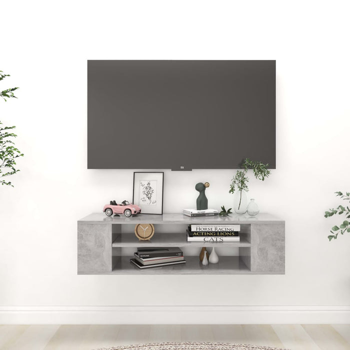 Mobile Porta TV Sospeso Grigio Cemento 100x30x26,5cm Truciolato 806233