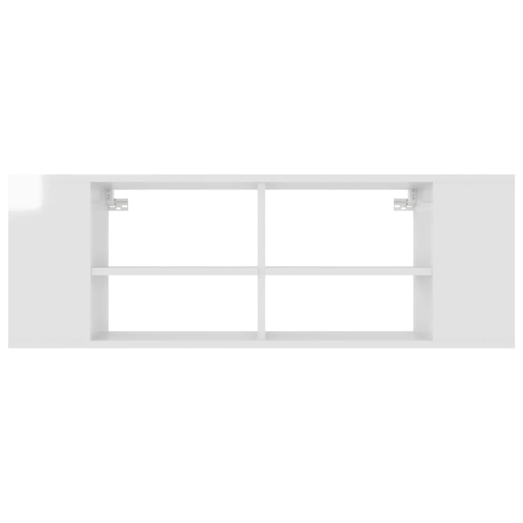 Armadietto TV da Parete Bianco Lucido 102x35x35cm in Truciolato cod mxl 7901