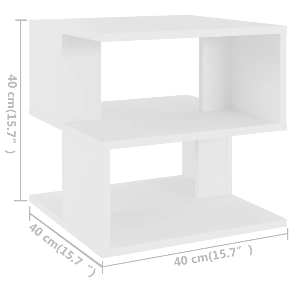 Tavolino Bianco 40x40x40 cm in Legno Multistrato 806292