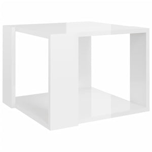 Tavolino da Salotto Bianco Lucido 40x40x30 cm Legno Multistrato cod mxl 14799