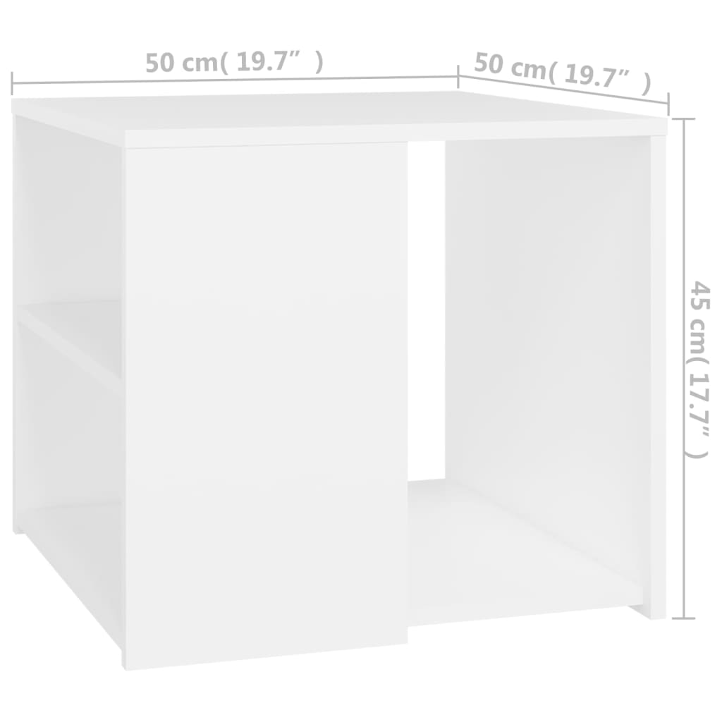 Tavolino Bianco 50x50x45 cm in Legno Multistrato cod mxl 63620