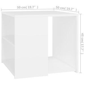 Tavolino Bianco 50x50x45 cm in Legno Multistrato cod mxl 63620