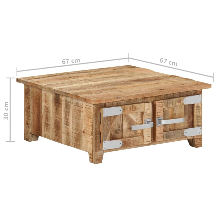 Tavolino da Salotto 67x67x30 cm in Legno Massello di Mango