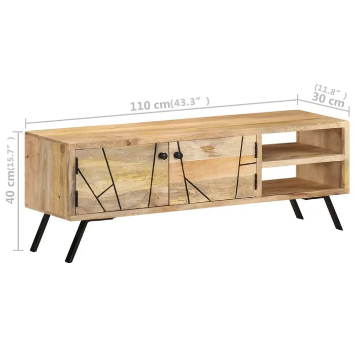 Mobile Porta TV 110x30x40 cm in Legno Massello di Mango  cod mxl 36434