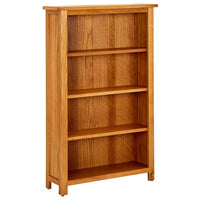 Libreria a 4 Ripiani 70x22x110 cm in Legno Massello di Rovere cod mxl 65872