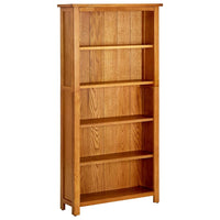 Libreria a 5 Ripiani 70x22x140 cm in Legno Massello di Rovere cod mxl 69598