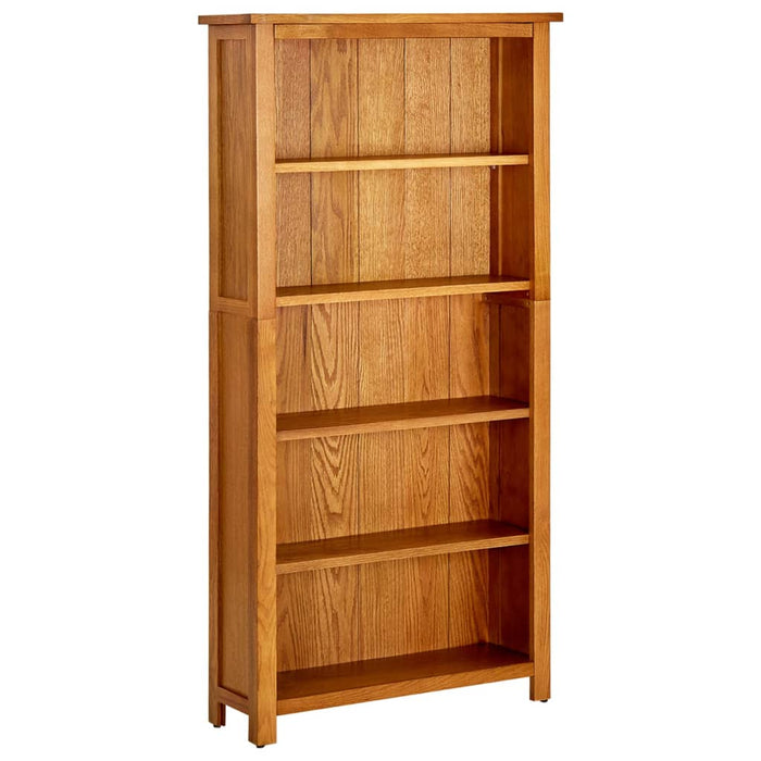 Libreria a 5 Ripiani 70x22x140 cm in Legno Massello di Rovere cod mxl 69598