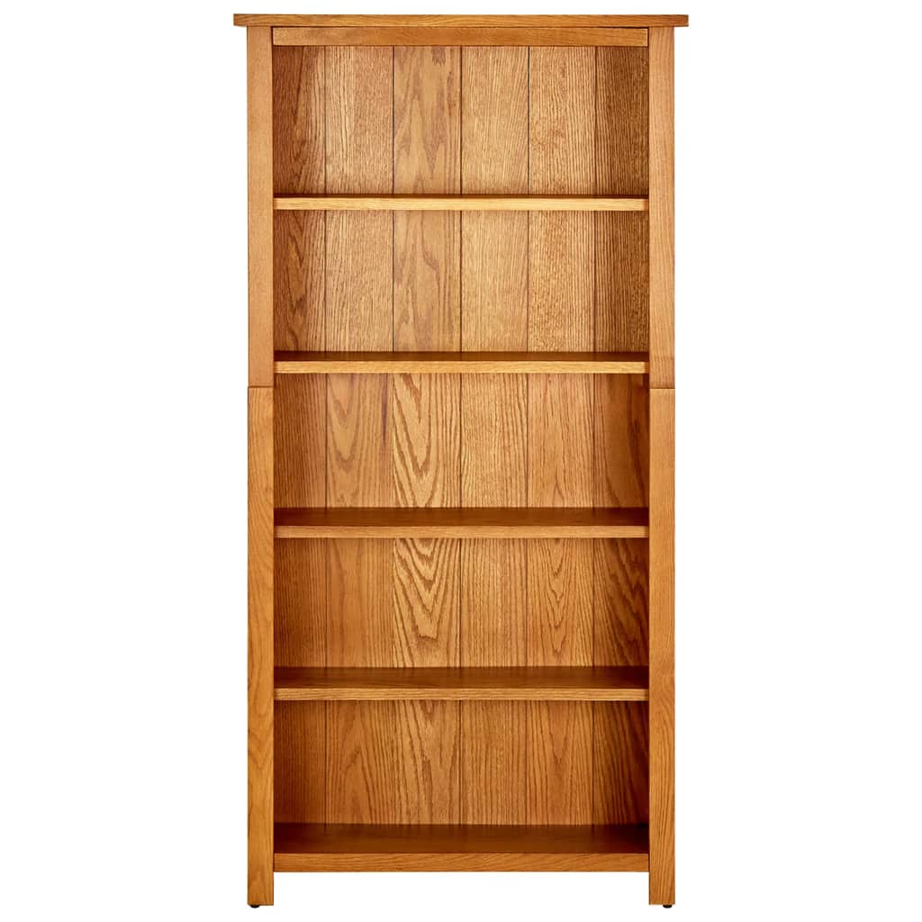 Libreria a 5 Ripiani 70x22x140 cm in Legno Massello di Rovere cod mxl 69598