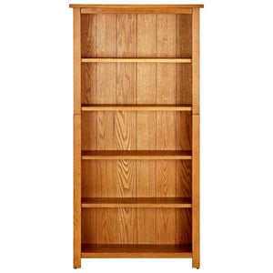 Libreria a 5 Ripiani 70x22x140 cm in Legno Massello di Rovere cod mxl 69598