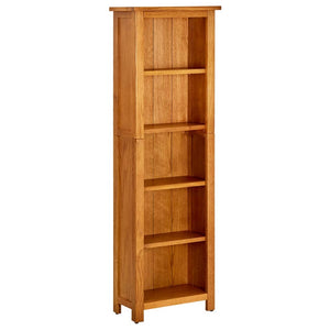 Libreria a 5 Ripiani 45x22x140 cm in Legno Massello di Rovere 331741