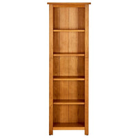 Libreria a 5 Ripiani 45x22x140 cm in Legno Massello di Rovere