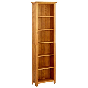 Libreria a 6 Ripiani 52x22x180 cm in Legno Massello di Rovere 331742