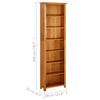 Libreria a 7 Ripiani 60x22x200 cm in Legno Massello di Rovere 331743