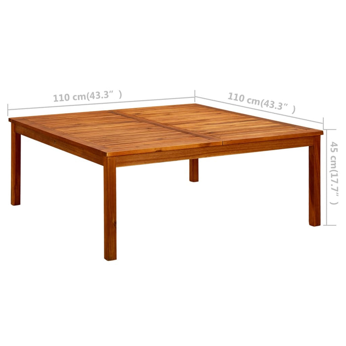 Tavolino da Giardino 110x110x45 cm in Legno Massello di Acacia cod mxl 48416