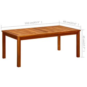 Tavolino da Giardino 110x60x45 cm in Legno Massello di Acacia 316401