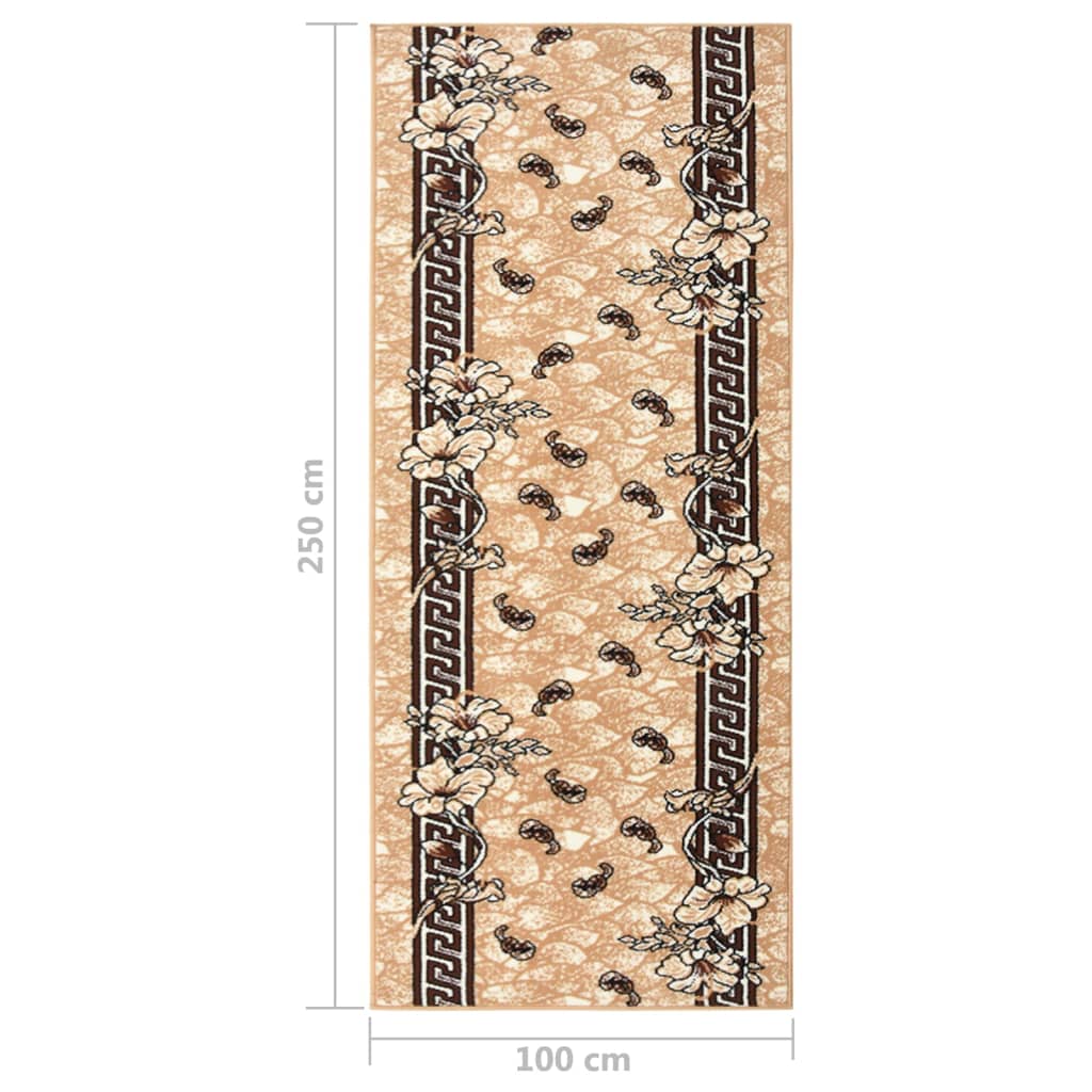 Tappeto Lungo in BCF Beige 100x250 cm 331818