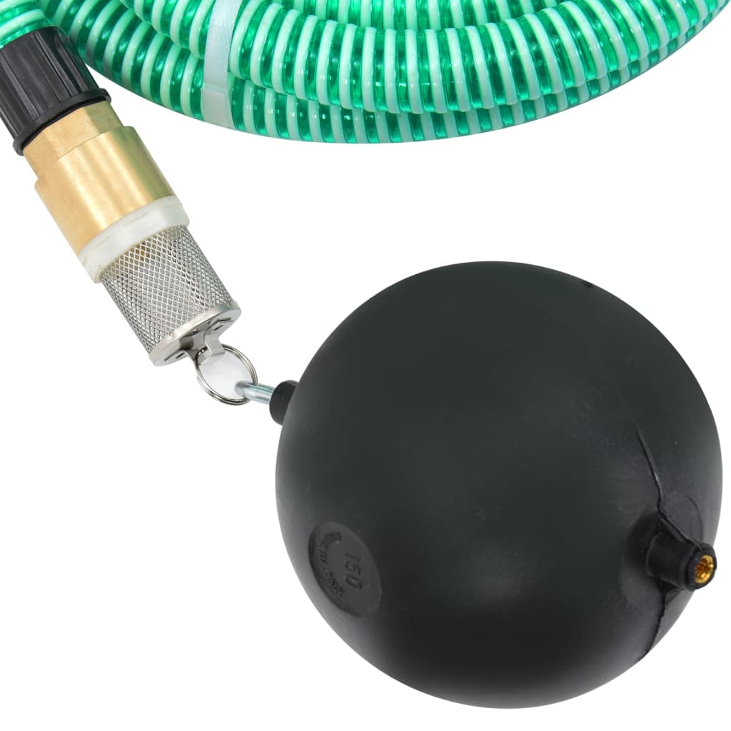 Tubo di Aspirazione con Raccordi in Ottone Verde 1,1" 7 m PVC 151045