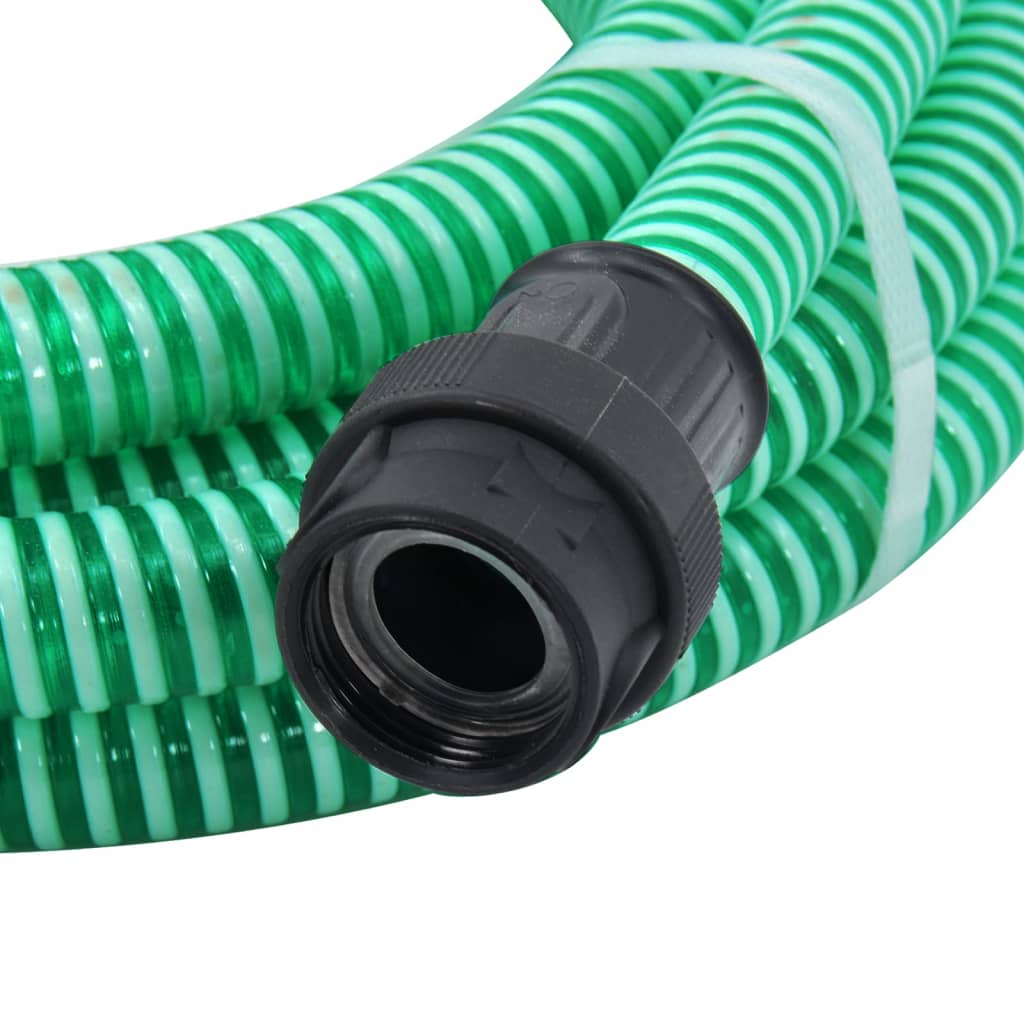 Tubo di Aspirazione con Raccordi in Ottone Verde 1" 4 m in PVC 151070