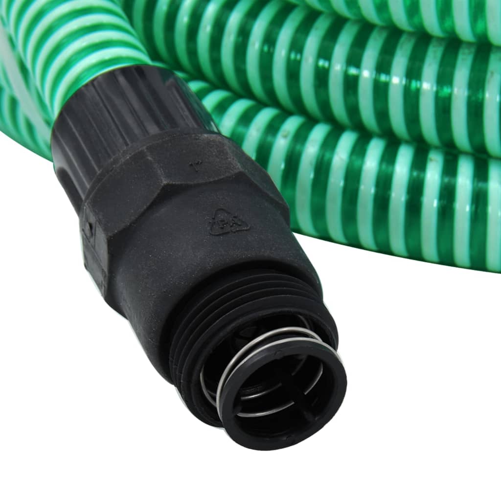 Tubo di Aspirazione con Raccordi in Ottone Verde 1" 4 m in PVC 151070