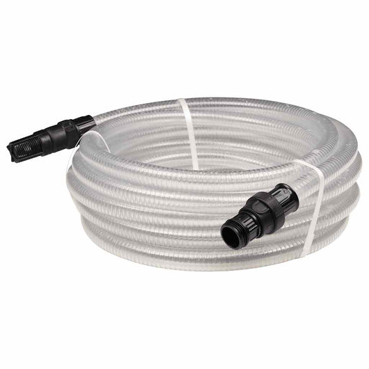 Tubo Aspirazione con Connettori in PVC Trasparente 1" 10 m PVC 151075