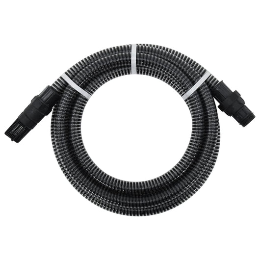 Tubo di Aspirazione con Raccordi in Ottone Nero 1" 4 m in PVC 151076