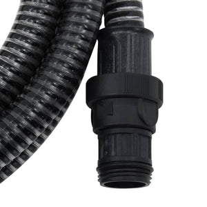 Tubo di Aspirazione con Raccordi in Ottone Nero 1" 10 m PVC 151078