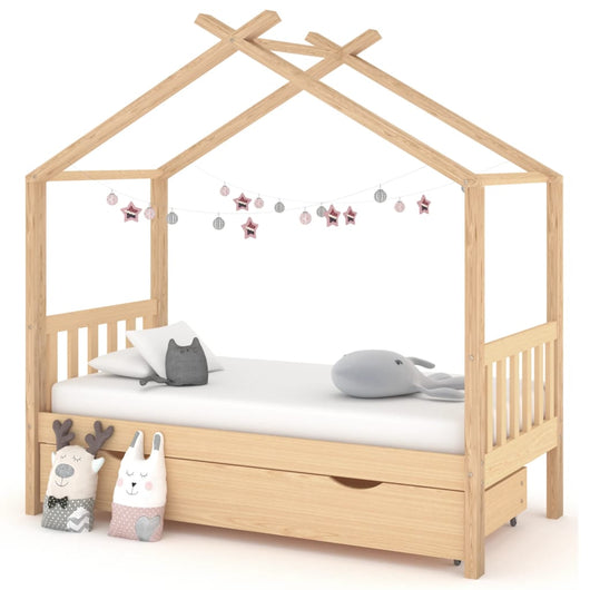 Giroletto per Bambini con Cassetto in Pino Massello 80x160 cm cod 8958