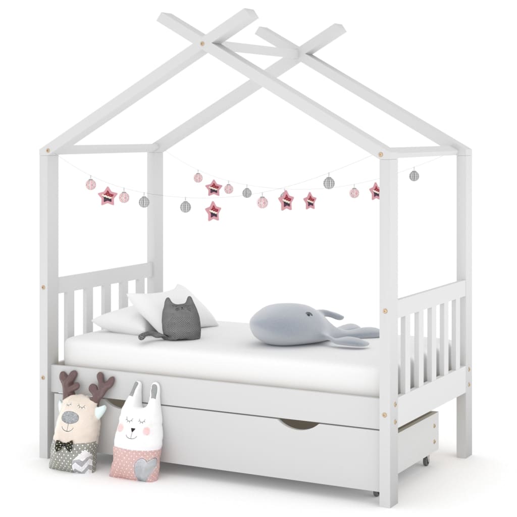 Giroletto per Bambini Cassetto Bianco in Pino Massello 70x140cm cod 8968