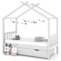 Giroletto Bambini con Cassetto Bianco Pino Massello 80x160 cm cod 8970