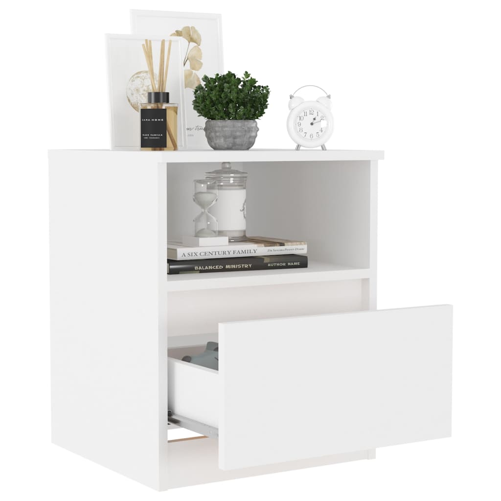 Comodino Bianco 40x40x50 cm in Legno Multistrato cod mxl 42848