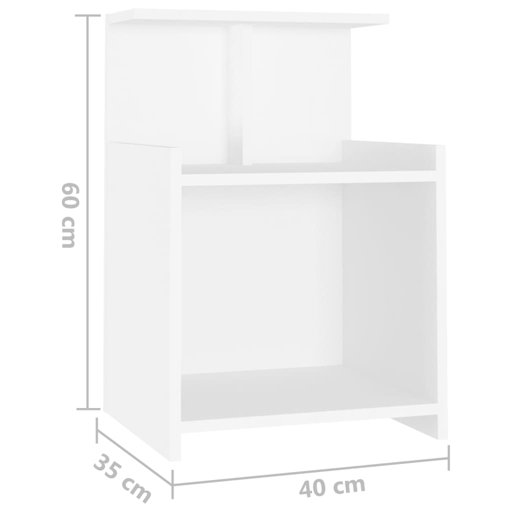 Comodini 2 pz Bianchi 40x35x60 cm in Truciolato 806176