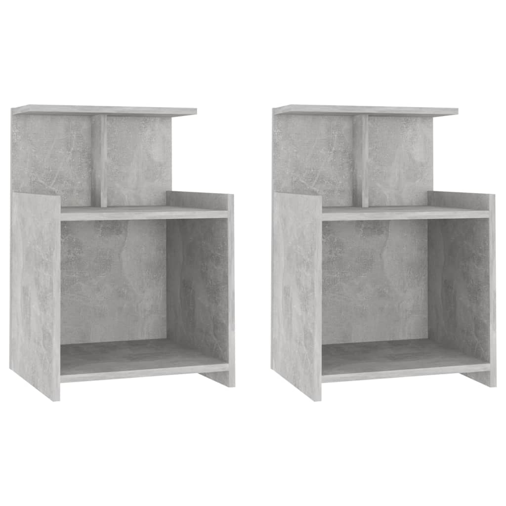 Comodini 2 pz Grigio Cemento 40x35x60 cm in Truciolato 806184