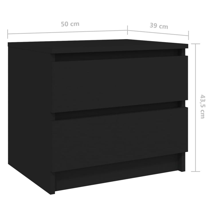 Comodini 2 pz Neri 50x39x43,5 cm in Truciolato cod mxl 47413