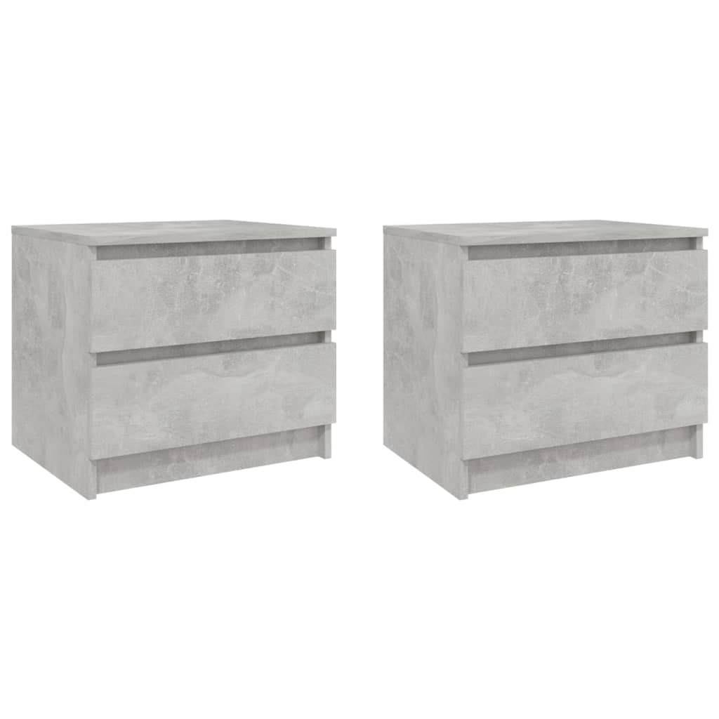 Comodini 2 pz Grigio Cemento 50x39x43,5 cm in Truciolato cod mxl 30848