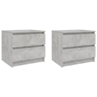 Comodini 2 pz Grigio Cemento 50x39x43,5 cm in Truciolato cod mxl 30848