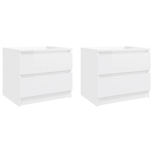 Comodini 2 pz Bianco Lucido 50x39x43,5 cm in Truciolato cod mxl 31311