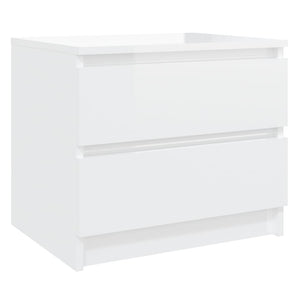 Comodini 2 pz Bianco Lucido 50x39x43,5 cm in Truciolato cod mxl 31311