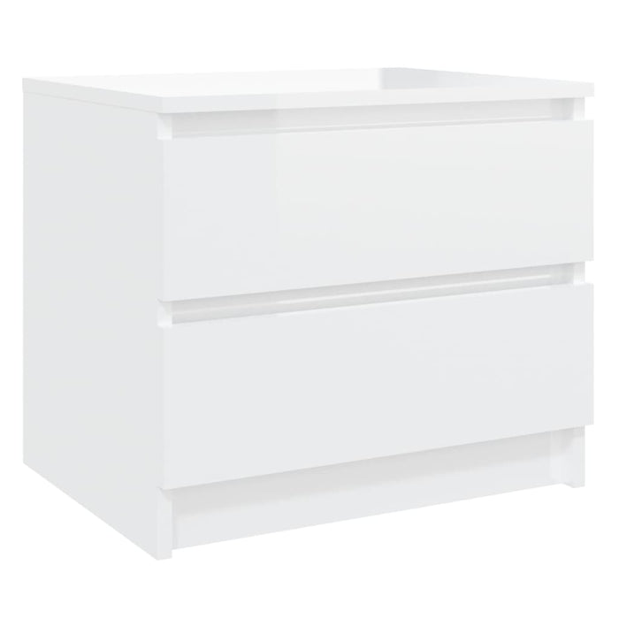 Comodini 2 pz Bianco Lucido 50x39x43,5 cm in Truciolato cod mxl 31311