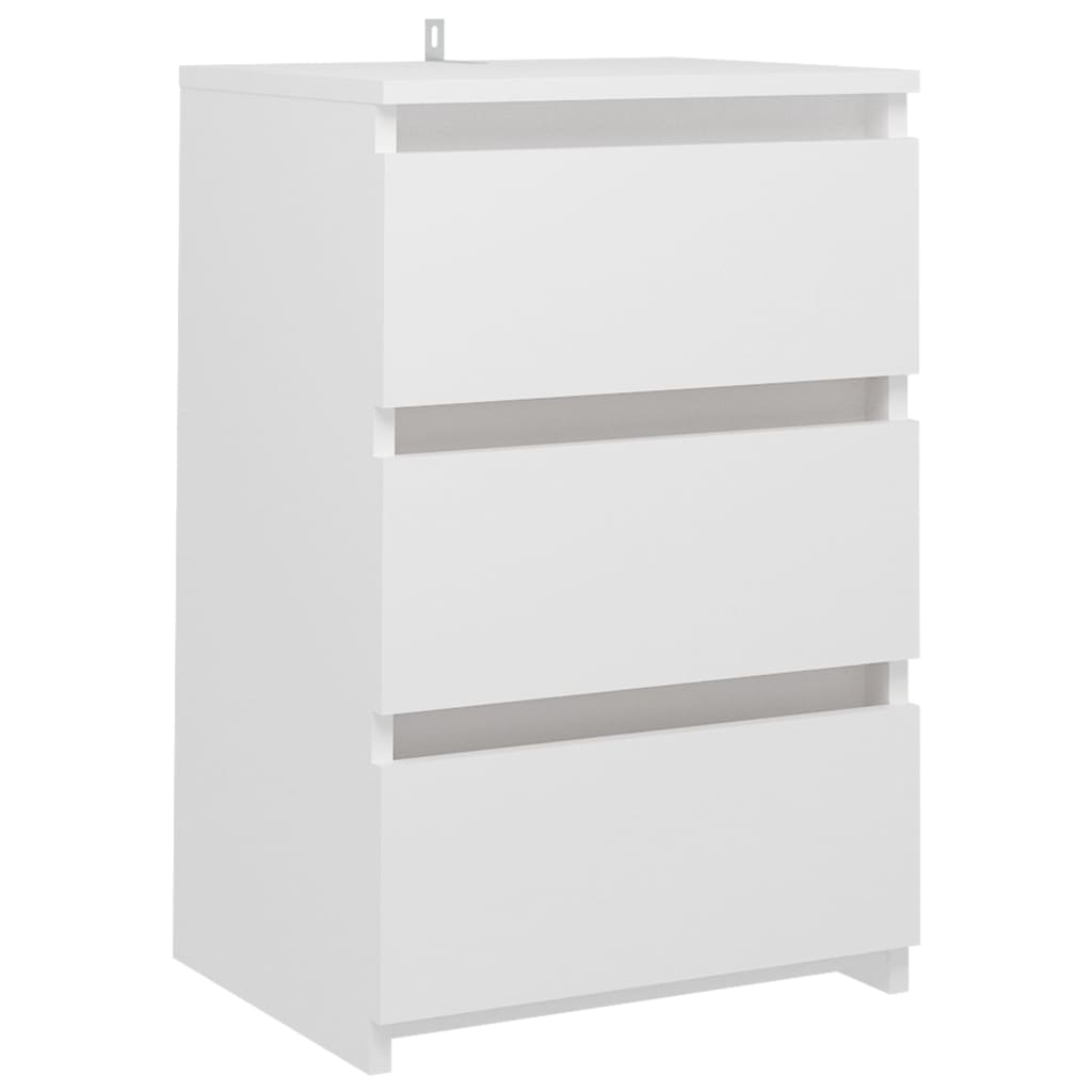 Comodino Bianco 40x35x62,5 cm in Truciolato cod mxl 31312